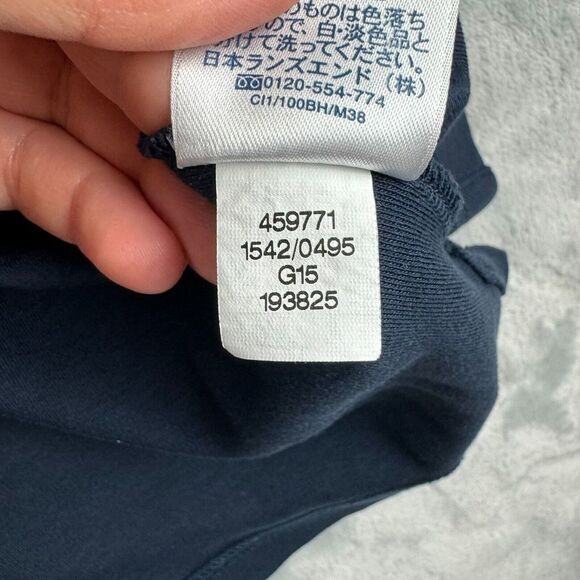 Lands End Shirt Mens XXL Blue Geometric Colorblock Golf Polo Supima Cotton - Picture 10 of 11